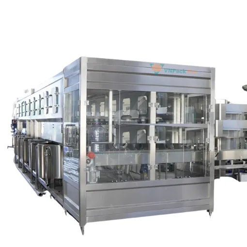 máy chiết rót tự động nước uống đóng chai QGF900 3 trong 1 máy chiết rót tự động nước uống đóng chai QGF900 3 trong 1