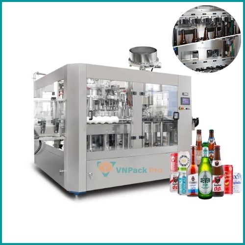 Máy chiết rót bia tươi với cơ chế hoạt động tự động hoàn toàn